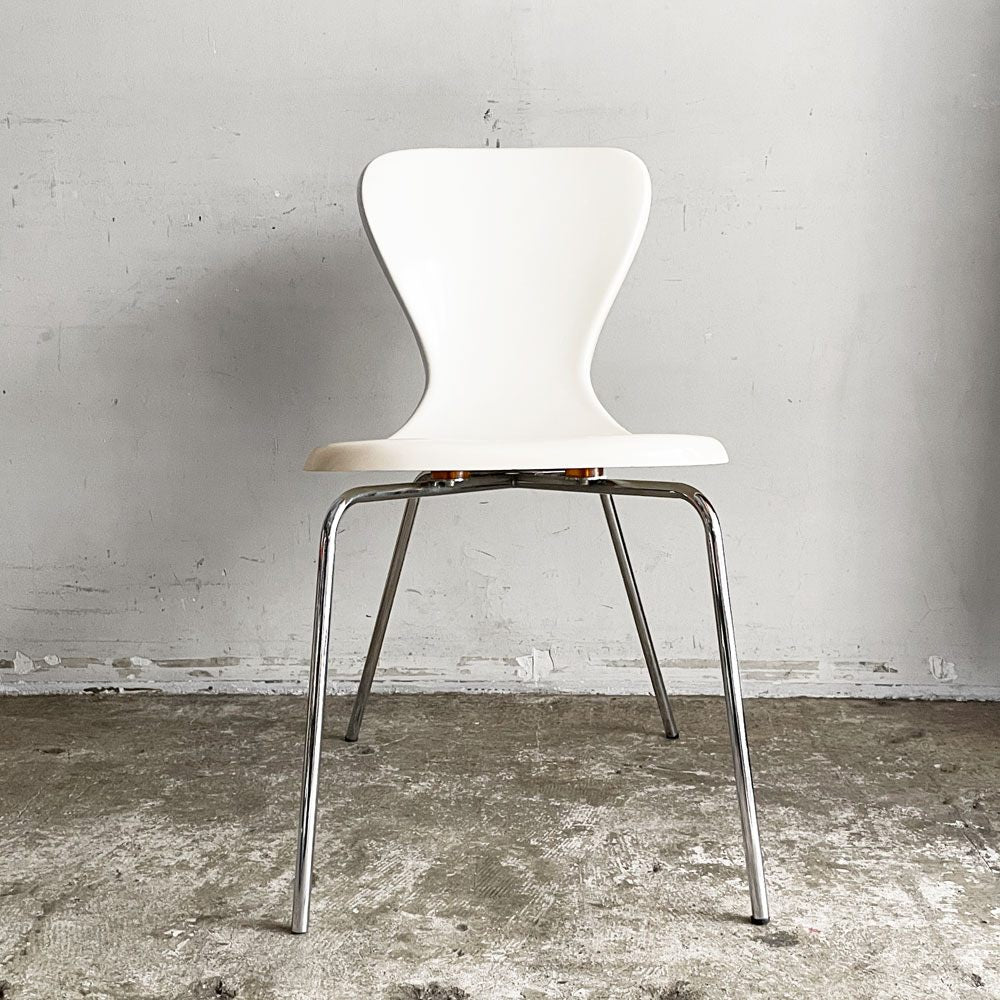 イデー IDEE ヨーンチェア YAWN CHAIR FRP ホワイト ダイニングチェア 岡嶌要 スペースエイジ 廃番 ■