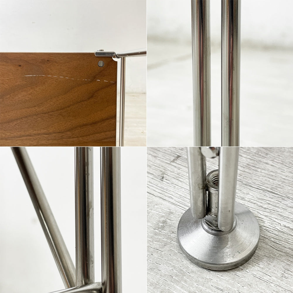 無印良品 MUJI ステンレスユニットシェルフ 1列5段 ウォールナット材 棚板5枚 W44×H175.5cm 定価35,410円 ●