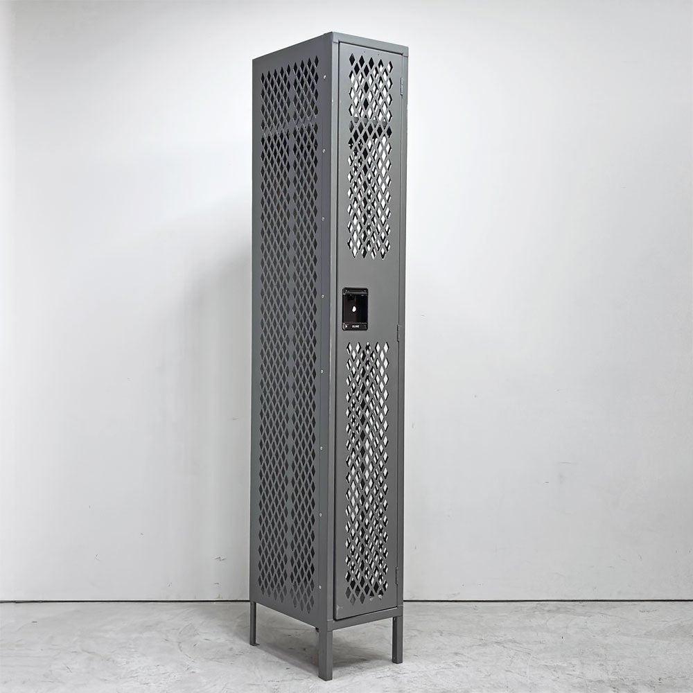 ULINE社 Ventilated Single Tier Lockers スチール製メッシュ ロッカー ティアロッカー 1人用 US ガレージ インダストリアルデザイン C ●