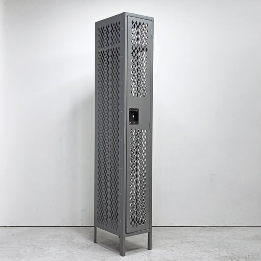 ULINE社 Ventilated Single Tier Lockers スチール製メッシュ ロッカー ティアロッカー 1人用 US ガレージ インダストリアルデザイン C ●