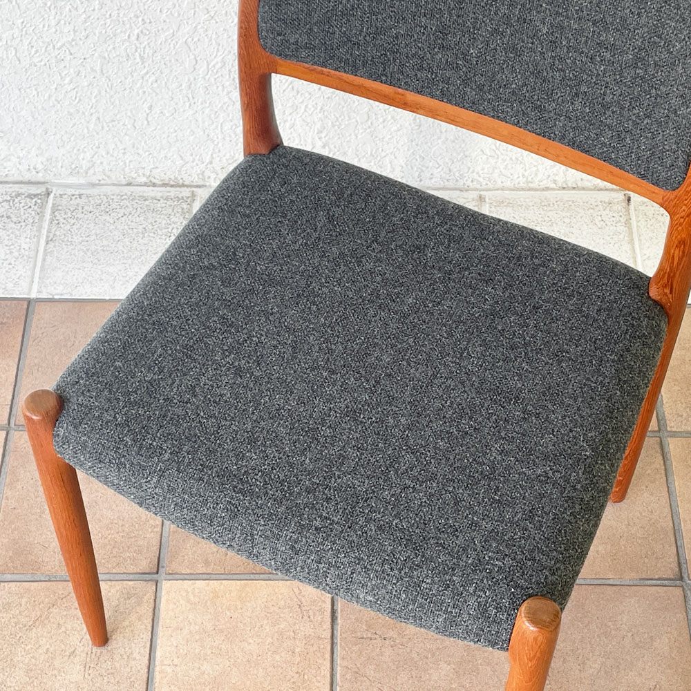 JLモラー J.L.Moller Model No.80 チーク材 ダイニングチェア ファブリック ニールス・O・モラー デンマーク 北欧家具 B ◇