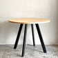 かなでもの KANADEMONO ザ・カフェテーブル THE CAFE TABLE Black Steel 4pin ラウンド ラバーウッド材 ナチュラル Φ90cm ■
