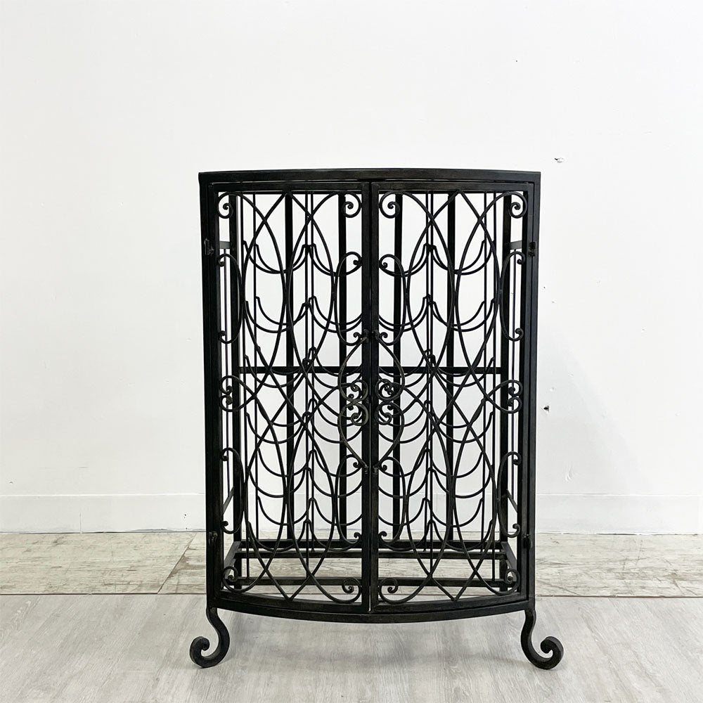 クラシカルデザイン Classical Design アイアン ワインラック アール・ヌーヴォー 両開き ブラック ●