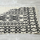 モロッカンラグ MOROCCAN RUG キリムラグ ホワイト＆ブラック 145×81cm 手織り絨毯 ラグ 幾何学模様 モロッコ ●