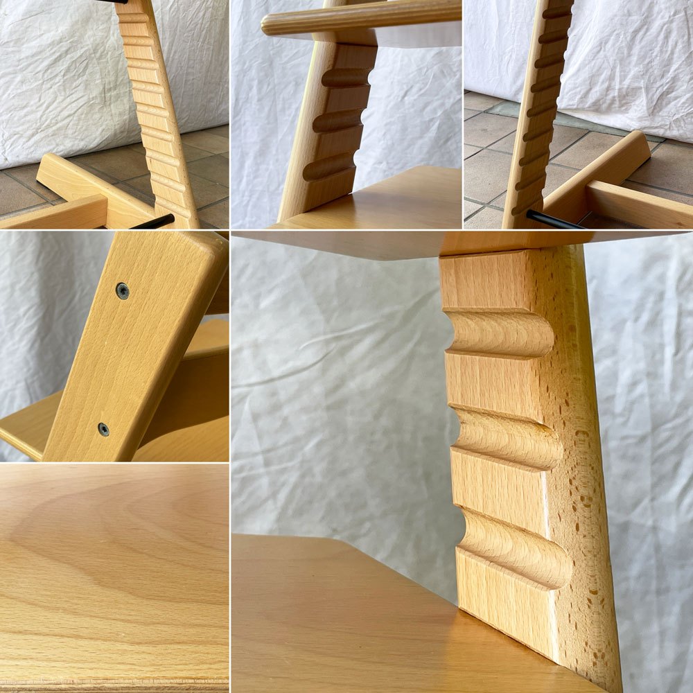 ストッケ STOKKE トリップトラップ TRIPP TRAPP ベビーチェア キッズチェア ナチュラル S/N6～ プラスチックガード ジュニアクッション付き ノルウェー 北欧家具 ◇