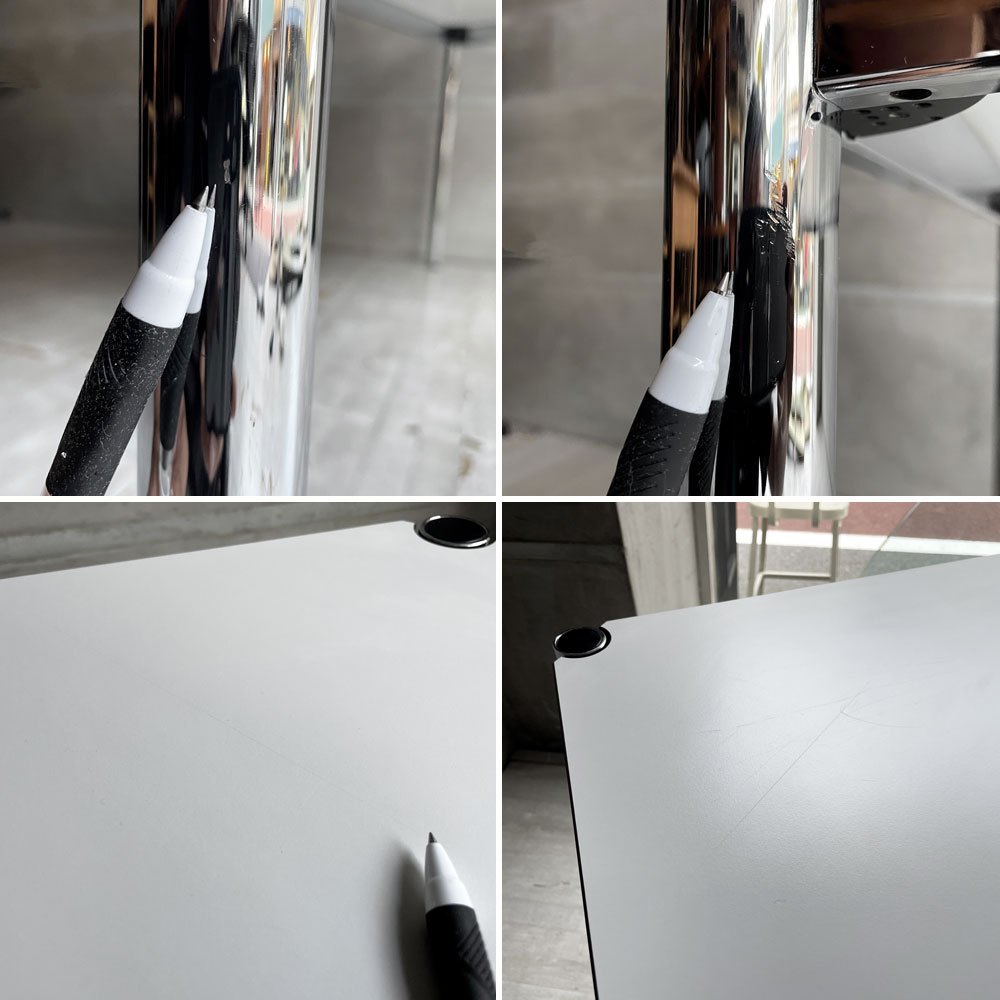 USMハラー USM Haller モジュラーファニチャー ハラーテーブル ワーキングデスク パールグレーラミネート(ホワイト) W150cm 高さ調整機能付き アジャスター オフィス家具 スイス ♪