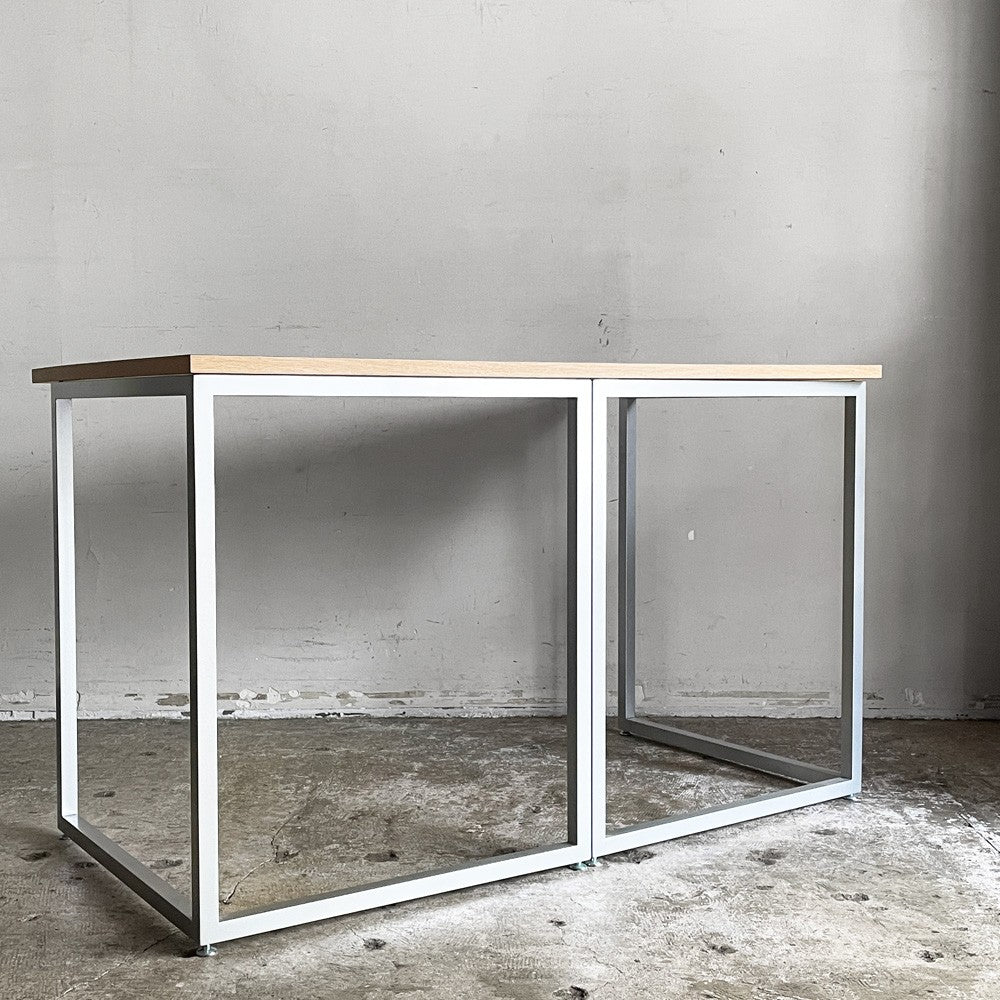 ビスレー BISLEY デスクプラン DESK PLAN Lフット ワーキングテーブル デスク オーク メラミン天板 スチール脚 W120cm イギリス ■