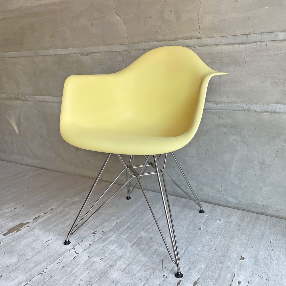 ハーマンミラー Herman Miller アームシェルチェア ポリプロピレン エッフェルベース ペールイエロー PALE YELLOW イームズ C&R ミッドセンチュリー 廃番カラー♪