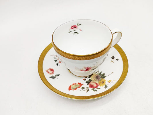 ウェッジウッド WEDGWOOD フローラルゴールド FLORAL GOLD カップ＆ソーサー 英国 B ●