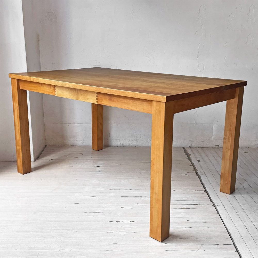 イクスス ikususu FURNITURE ダイニングテーブル アルダー材 W130cm 抽斗1杯 北欧デザイン ナチュラルモダン 定価￥205,700- ★