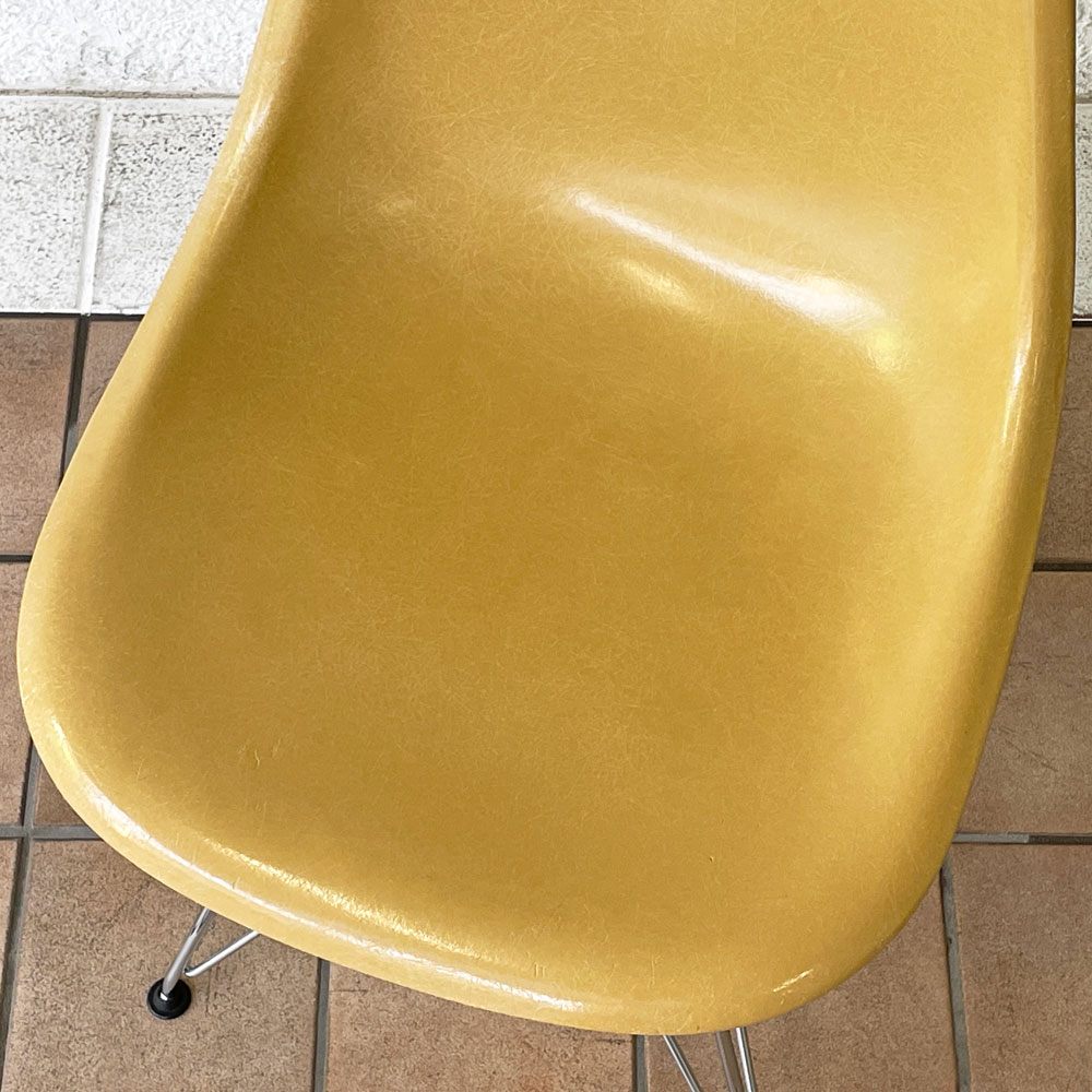 ハーマンミラー Herman Miller サイドシェルチェア セカンド 2nd FRP オークルライト エッフェルベース イームズ ビンテージ ◇