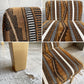 イデー IDEE ローバックチェア LOW BACK CHAIR ダイニングチェア メープル材 ミッドセンチュリーテイスト 受注生産品 廃番生地 希少 ♪