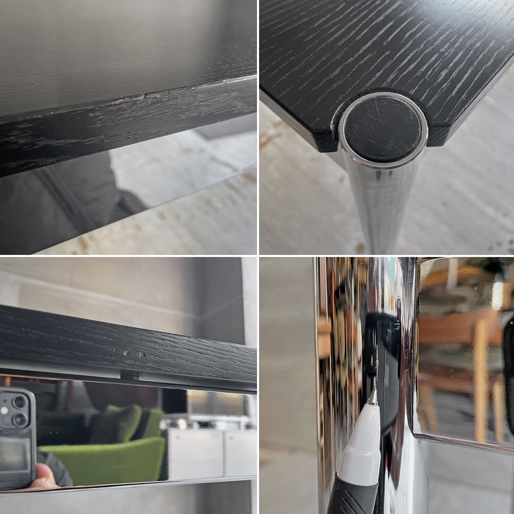 USMハラー USM Haller モジュラーファニチャー ハラーテーブル ワークデスク ダイニングテーブル W175cm オーク材 ブラックラッカー 高さ調節機能付き スイス ♪