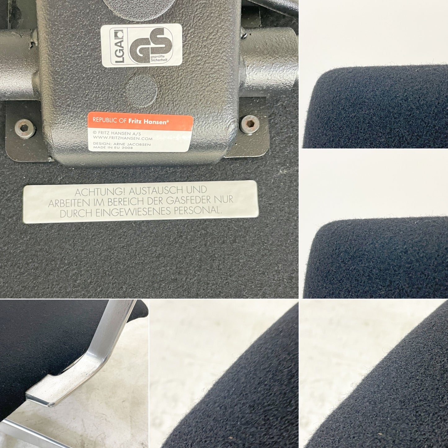 フリッツハンセン Fritz Hansen オックスフォード OXFORD チェア アームチェア ハイバック キャスター 昇降機能 ブラック アルネ・ヤコブセン 2008年製 ●