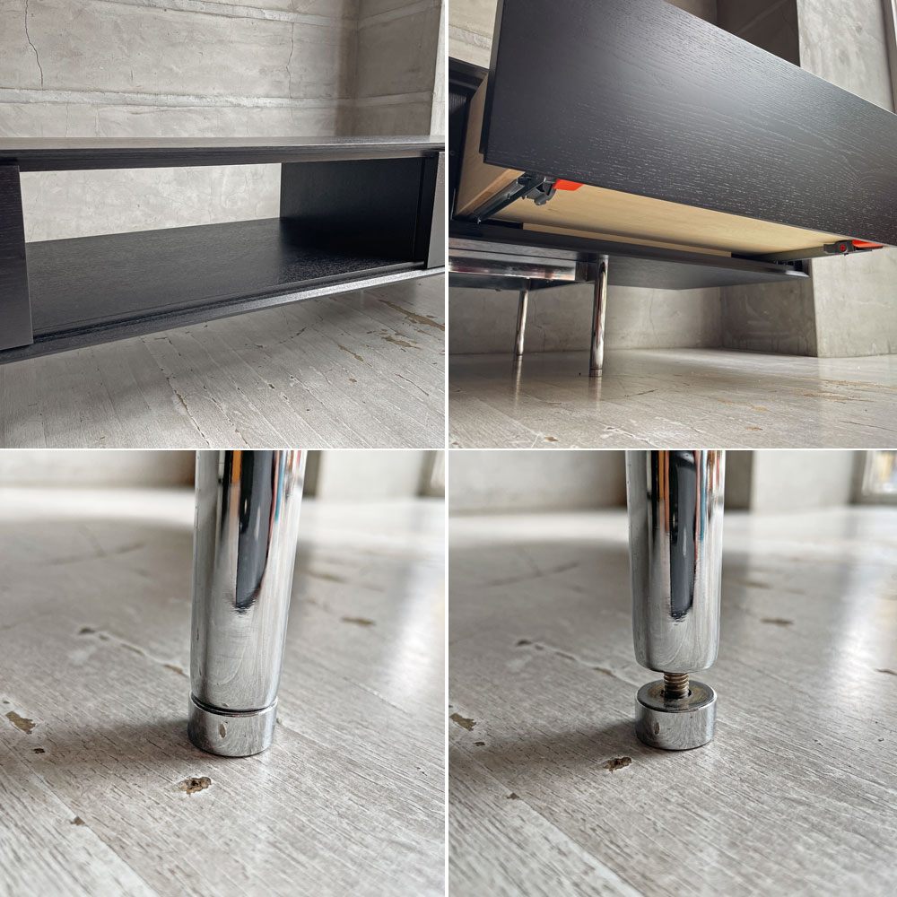 タイムアンドスタイル TIME&STYLE  コンポジション ロー COMPOSITION LOW AV BOARD テレビボード AVボード  ブラック タモ材 W200 オーダーサイズ 廃番 参考定価 ￥261,000- ♪