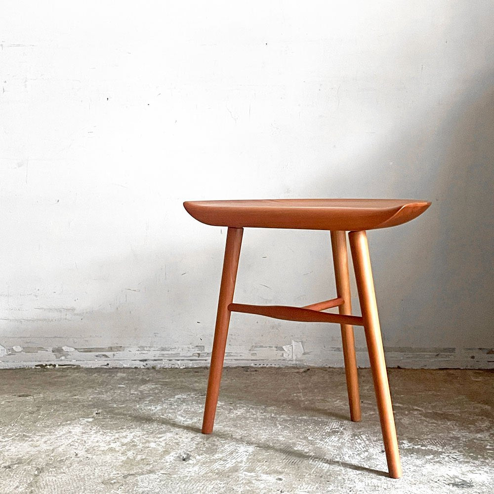 シキファニチア SIKI FURNITURE スツールテーブル STOOL TABLE 1 サイドテーブル ブラックチェリー無垢材 W45cm 板座 国産家具 ■