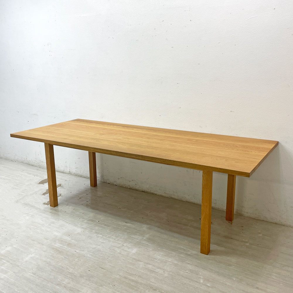 無印良品 MUJI リアルファニチャー REAL FURNITURE ダイニングテーブル オーク無垢集成材 シンプル ナチュラルテイスト W220cm ●