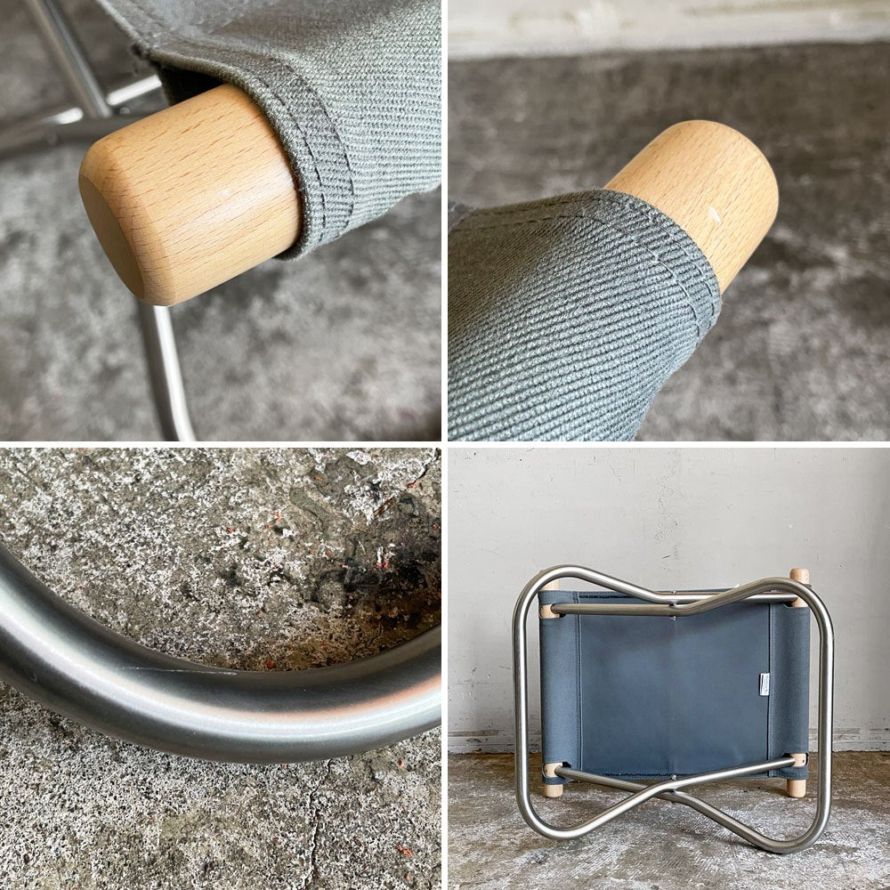 ニーチェア エックス NY chair X オットマン スツール ナチュラル×グレー ビーチ材 フォールディング 藤栄 新居猛 MoMA 定価￥35,200-  ■
