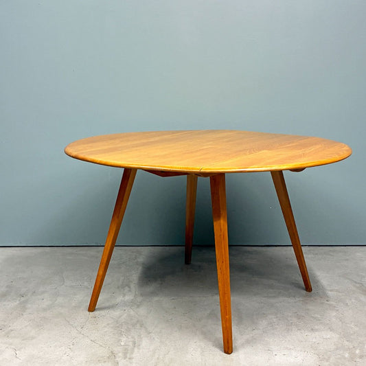 アーコール ERCOL オールドコロニアル ドロップリーフテーブル バタフライ ダイニングテーブル オーバル 折り畳み式 エルム材 UKビンテージ 英国家具 ◎