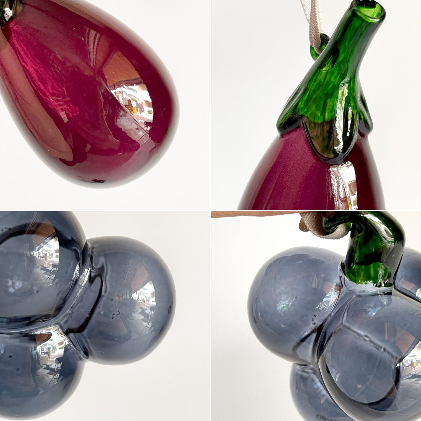 イッタラ iittala オーナメント ミニ フルーツ&ベジタブル 3個セット グレープ ナス パンプキン ガラス 箱付き 定価￥8,360- 廃番 ■