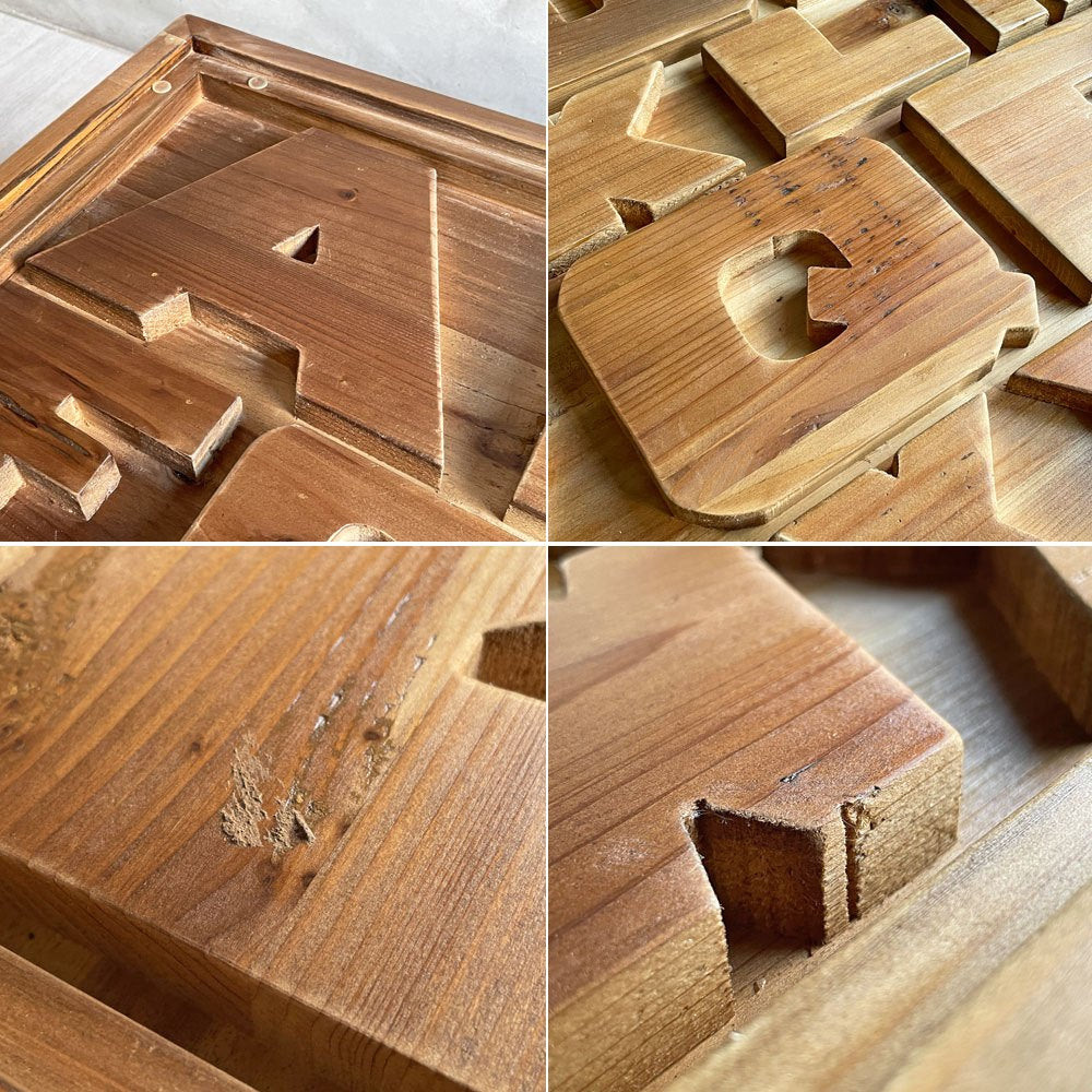 クラッシュゲート CRASH GATE ノットアンティークス Knot antiques ABC センターテーブル アルファベット ガラス 杉古材 関家具 廃番 ♪