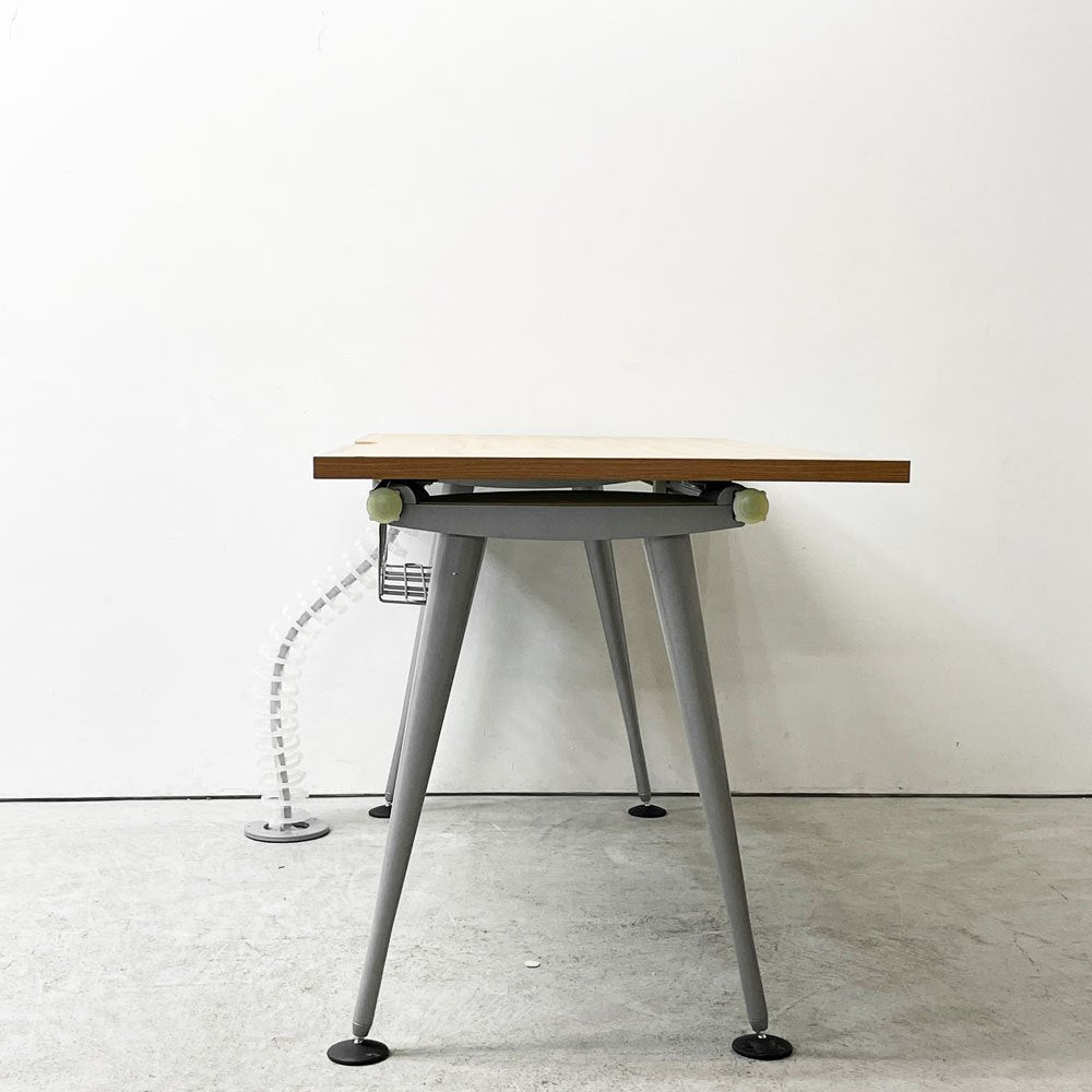 ハーマンミラー Herman Miller アバックエンバイロメンツ ABAK ミーティングテーブル デスク W140cm オークカラー ケーブルスパイン付き ティム・ウォレス A●