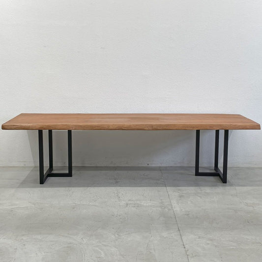 ワイスワイス WISE WISE ワイドロング ダイニングテーブル Wide dining table アイアンT字脚 パナマ材無垢材 ライブエッジ  〓