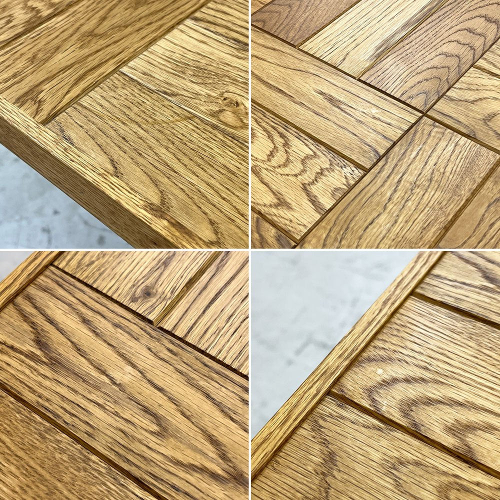 モモナチュラル MOMO Natural ダイニングテーブル PARQUET TOP オーク材 W142cm ISO STEEL LEG ナチュラルモダン ●