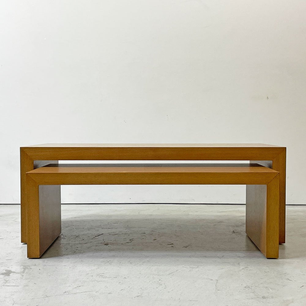 イーセンアーレン ETHAN ALLEN ネストテーブル 2連 サイドテーブル ナチュラルデザイン 米国家具 ●