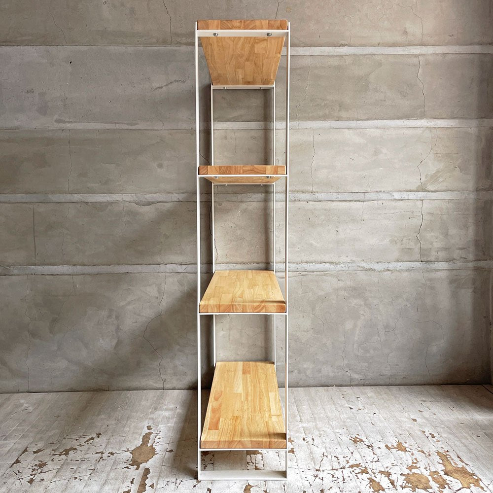 かなでもの KANADEMONO ザ・シェルフ THE SHELF ラバーウッド ホワイトスチール W80cm ナチュラルデザイン ♪