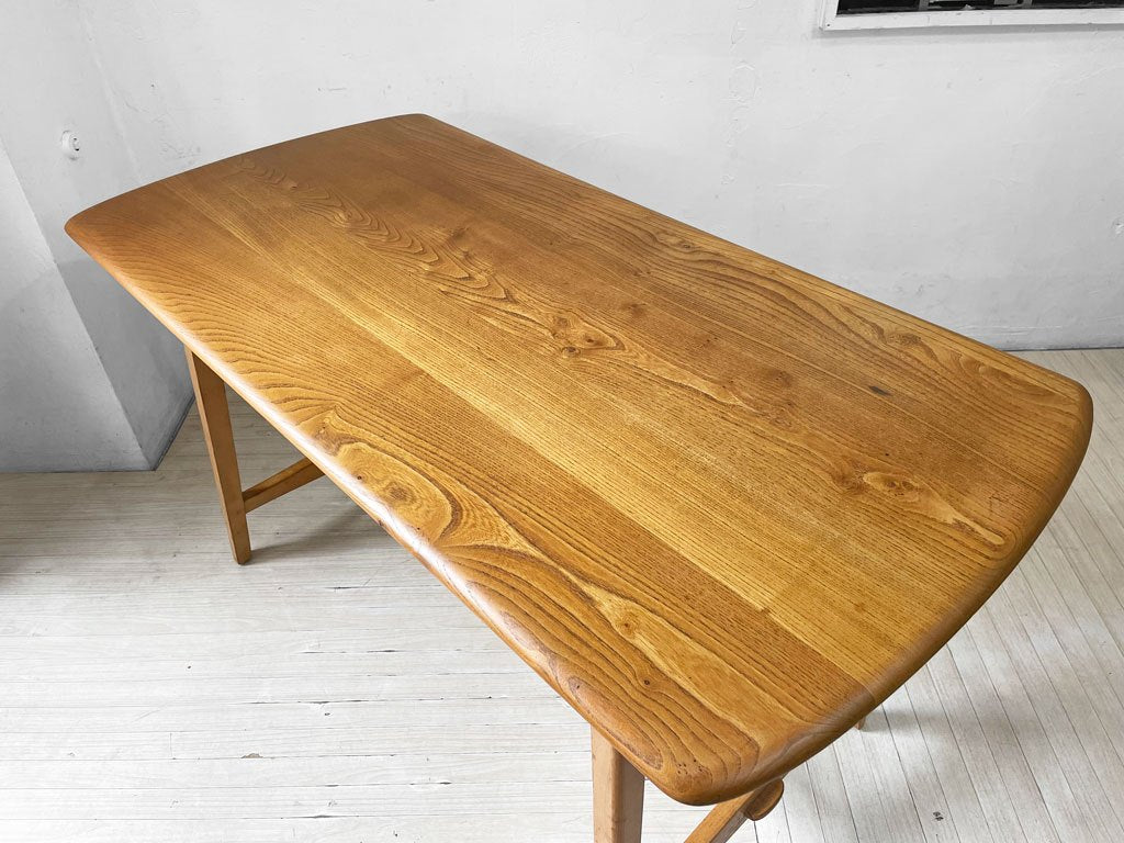 アーコール ercol トレッスル Trestle ダイニングテーブル エルム材 ビーチ材 UKビンテージ 英国家具 希少 ★