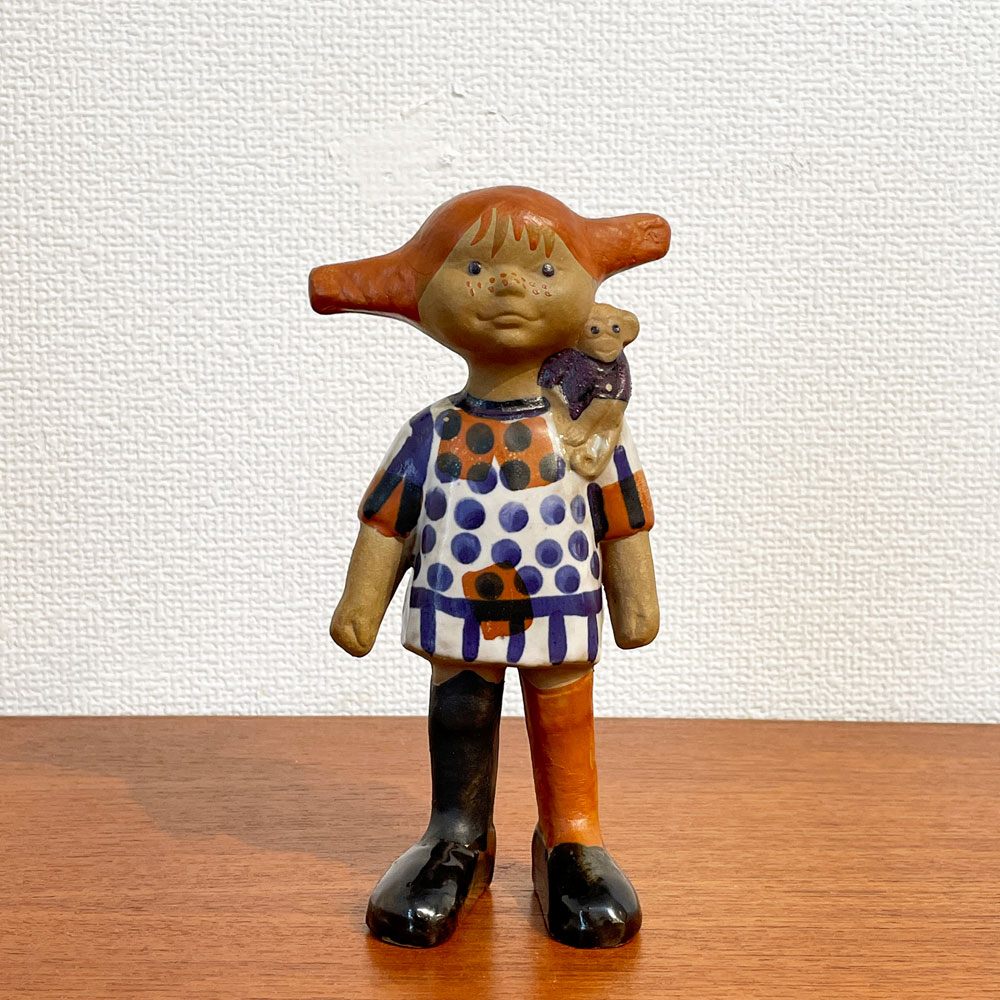 グスタフスベリ GUSTVSBERG 長くつ下のピッピ オブジェ 置物 リサ・ラーソン Lisa Larson スウェーデン 北欧雑貨 北欧ビンテージ ◎