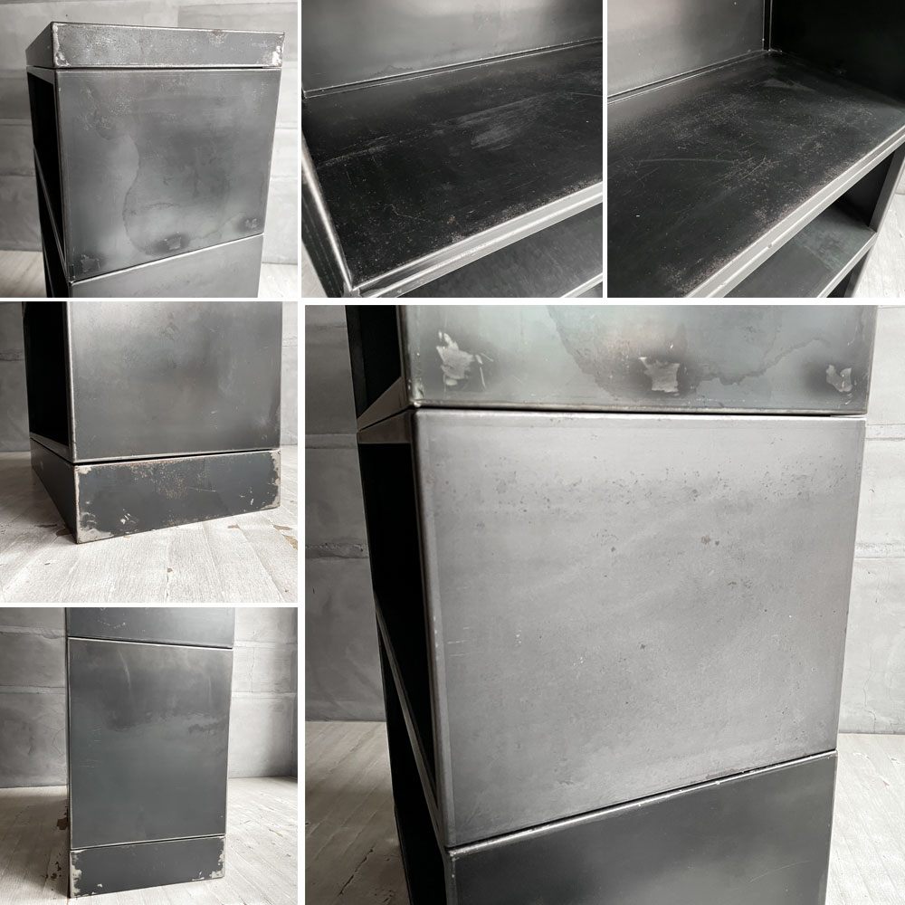 ジャーナルスタンダードファニチャー journal standard Furniture クリスティー CHRYSTIE スタッキングキャビネット3段 アイアン OPEN MODULE Sサイズ 2個 / Lサイズ 1個 + TOP&BOTTOM 合計定価￥112,200- ♪