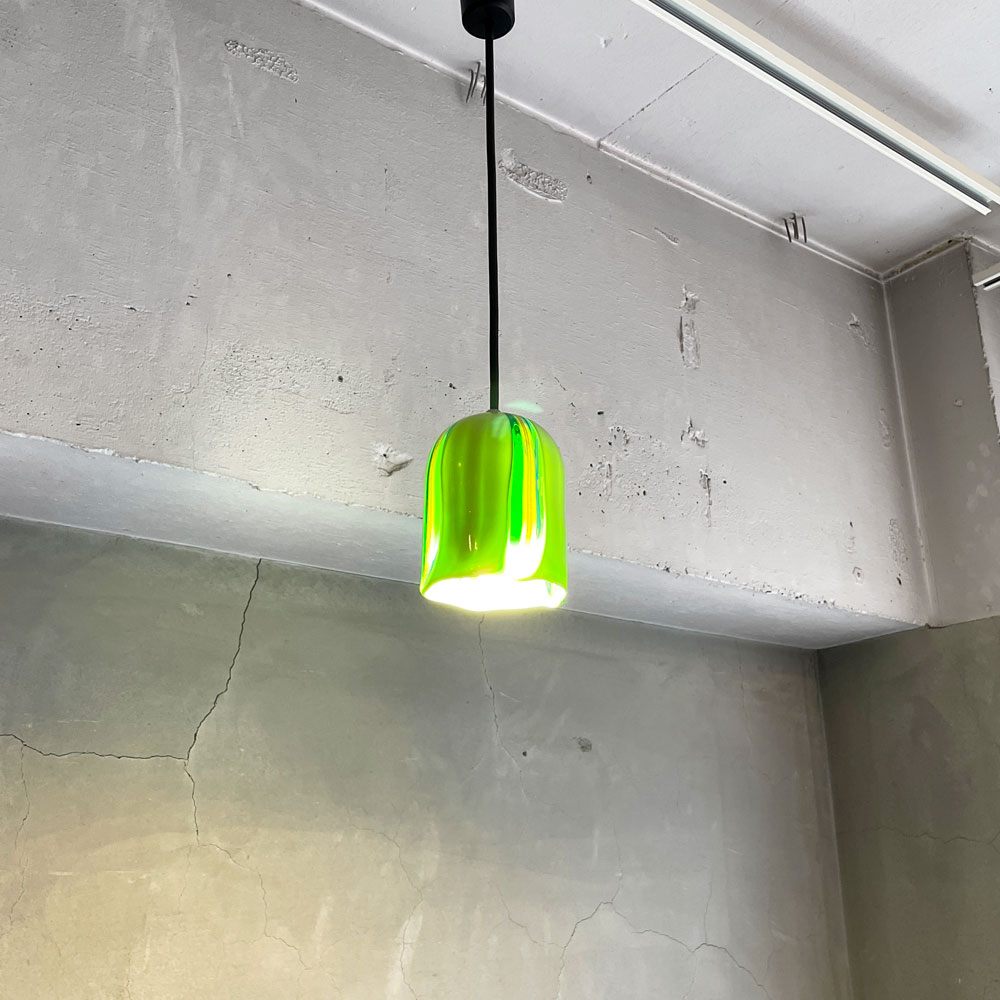 ムラノガラス ペンダントライト ピスタチオ ハンドメイド ガラスシェード イタリア製  レール仕様 IDC大塚家具取扱 ♪