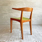 ウッドユウライクカンパニー WOOD YOU LIKE COMPANY アイチェア クッション AI CHAIR ハーフアームチェア チェリー無垢材 ファブリック ライトグリーン ファブリック 座面張替済 B ♪