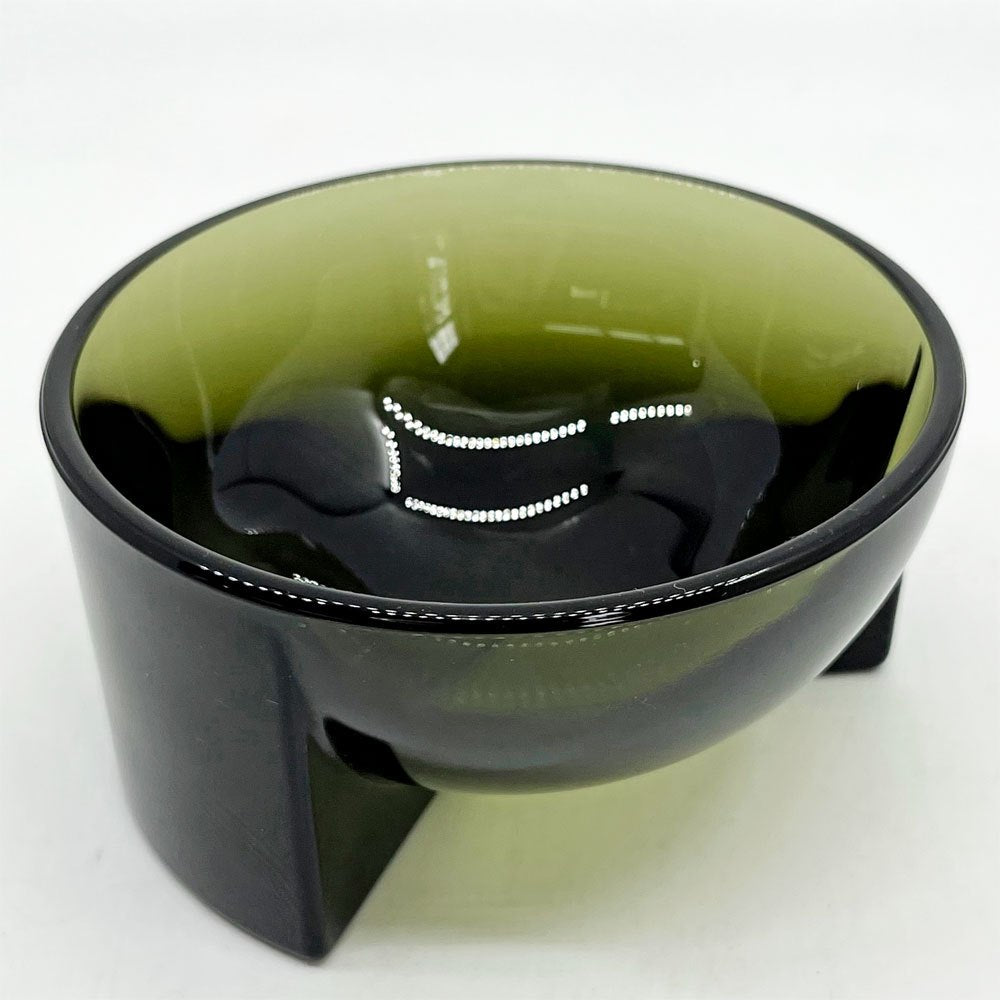 イッタラ iittala クル Kuru ガラスボウル 小物入れ Φ12cm モスグリーン フィリップ・マルイン フィンランド 北欧雑貨 ●