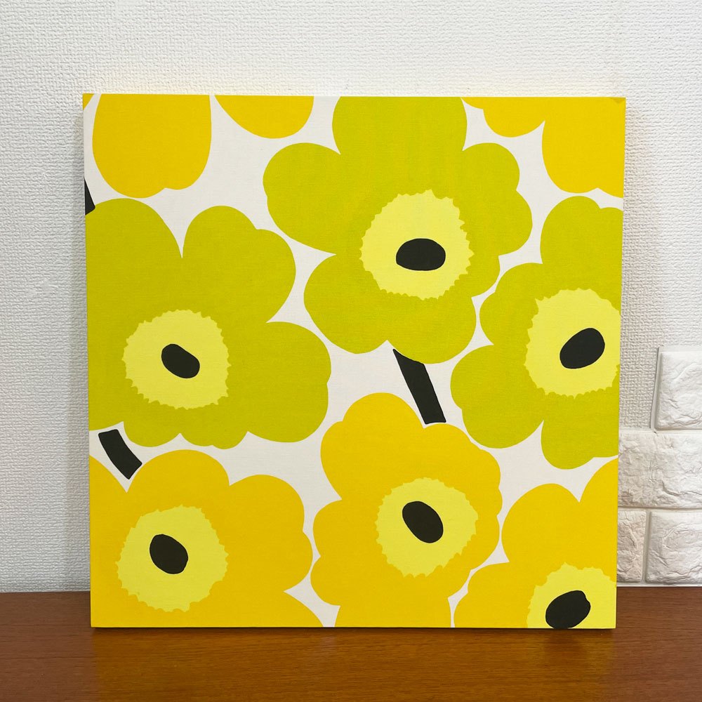 マリメッコ marimekko ウニッコ UNIKKO ファブリックパネル 45×45 マイヤイソラ Maija Isola イエロー フィンランド 北欧雑貨 ◎