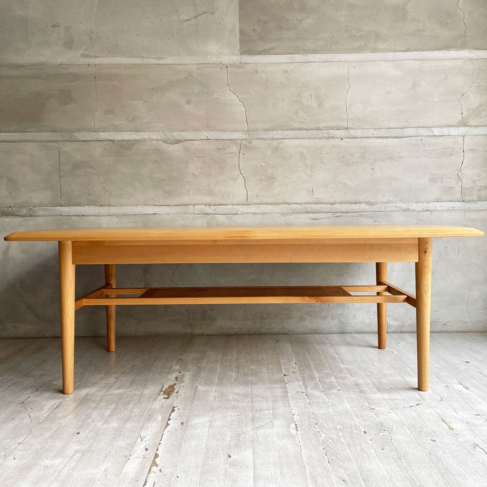 モモナチュラル Momo Natural ワイド FD ミドル テーブル WIDE FD MID TABLE コーヒーテーブル エレベーターテーブル 昇降式 アルダー材 ♪