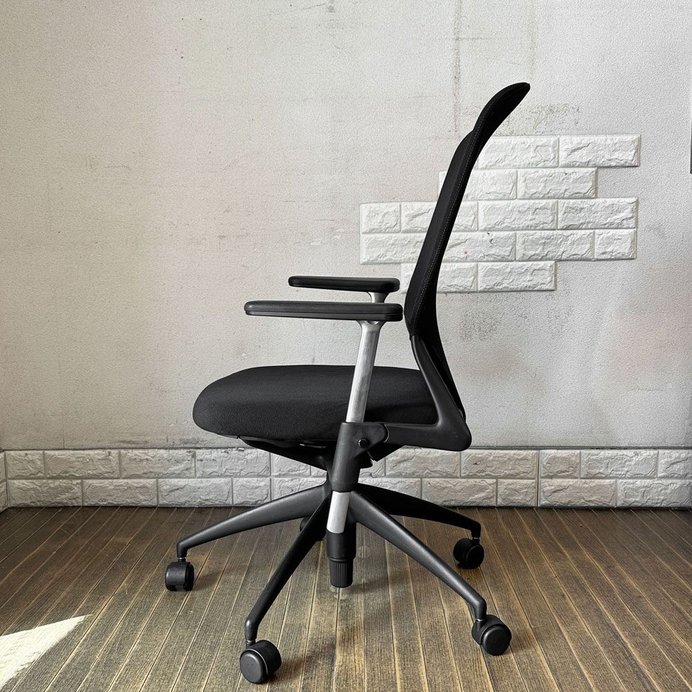 ヴィトラ vitra メダ2チェア MEDAⅡ オフィスチェア デスクチェア 昇降機能 リクライニングロック ブラック アルベルト・メダ 現状品 ◎