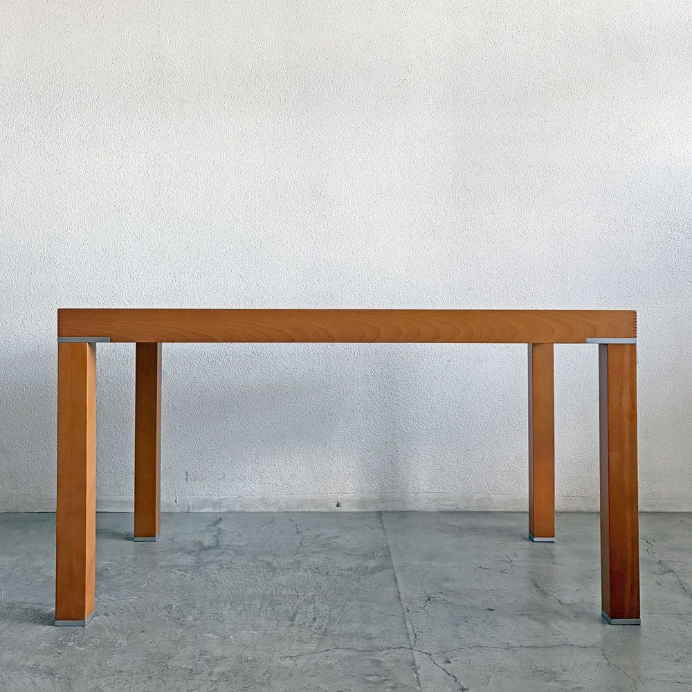 カリガリス Calligaris ダイニングテーブル フロストガラス × ビーチ材 W135cm イタリアンモダン 〓