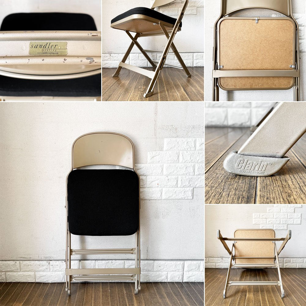 クラリン CLARIN フォールディングチェア FOLDING CHAIR シートクッション ブラック 折りたたみ アメリカ製 P.F.S.取扱 廃番仕様 ◎