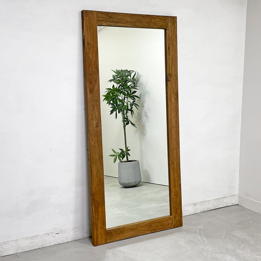 アデペシュ a.depeche オールドチークミラー old teak mirror ウォールミラー 姿見 Lサイズ 定価 ￥85,800- ●