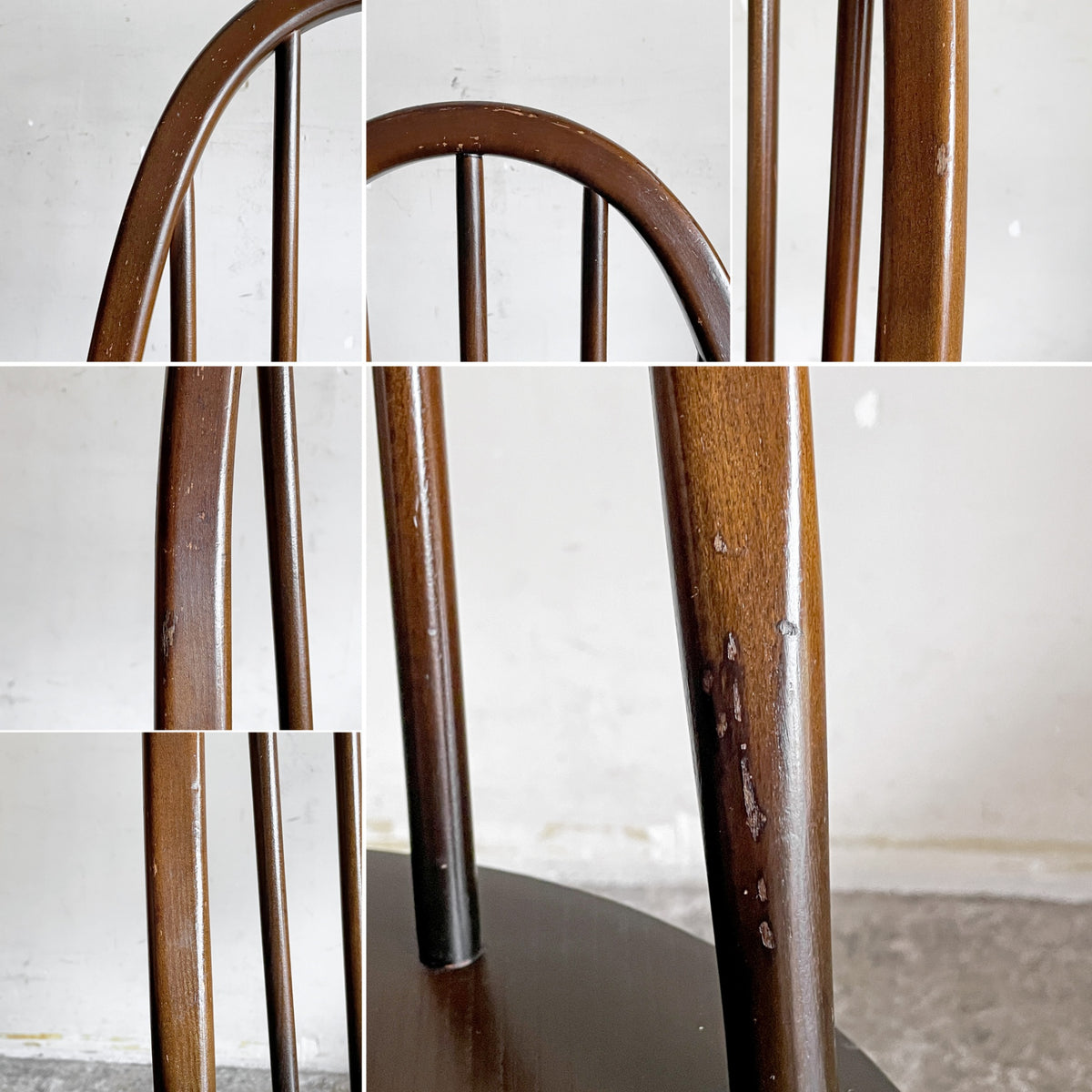 アーコール Ercol クエーカーチェア ダイニングチェア コロニアル ハイバック エルム材 × ビーチ材 ブラウン UKビンテージ 英国家具 ■