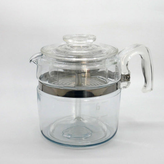 オールドパイレックス OLD PYREX コーニング社 Corning フレームウェア FLAMEWARE 7756 パーコレーター PERCOLATOR 6cup コーヒーポット ガラス 1950年～1970年代 ●