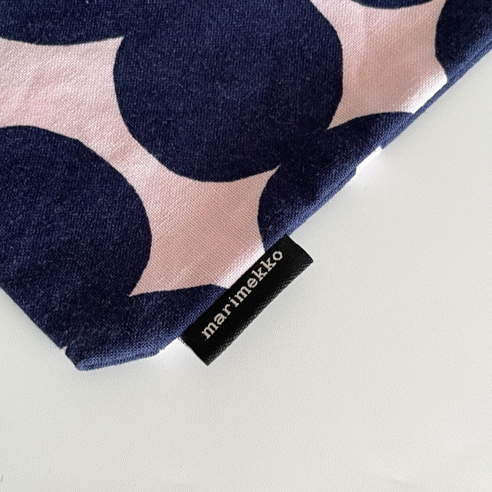 マリメッコ marimekko ラシィマット Rasyamatto クッションカバー ネイビー ピンク マイヤ・ロウエカリ コットン 廃番カラー 50×50cm 北欧 B ■