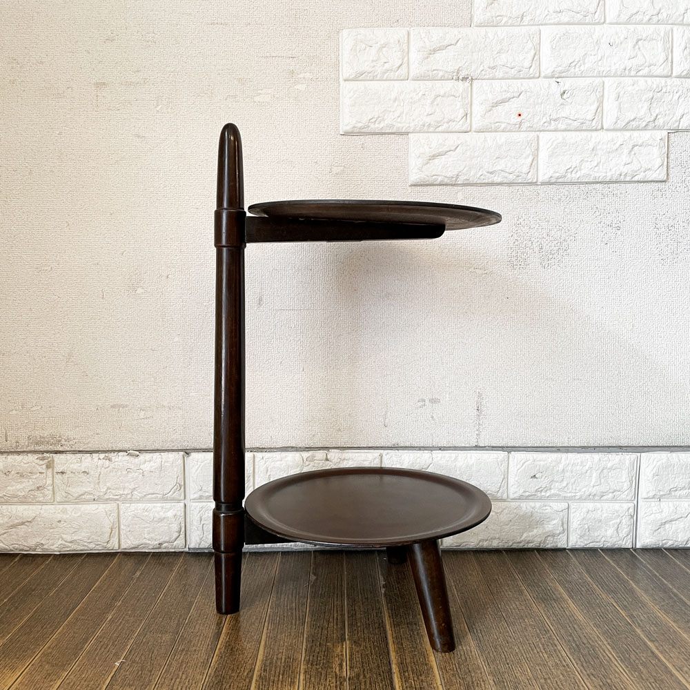 エドマンドヨルゲンセン EDMUND JORGENSEN サイドテーブル サービングテーブル プライウッド 2段 H62cm デンマーク 北欧ビンテージ ◎