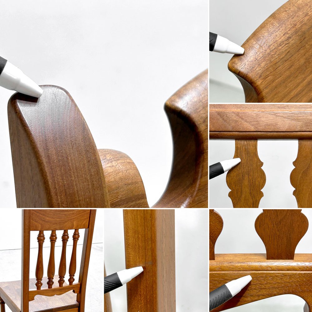 ノックオンウッド Knock on wood コロニアル ハイバックチェア1 ダイニングチェア ウォールナット無垢材 クラシカルデザイン ●