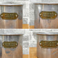 フランスアンティーク French Antique アルミ キャニスター 4個セット FARINE SUCRE CAFE EPICES 真鍮プレート付き 調味料入れ ブロカント ●