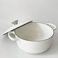 ルクルーゼ LE CREUSET ココットロンド 22cm ホワイト 両手鍋 鋳物 ★