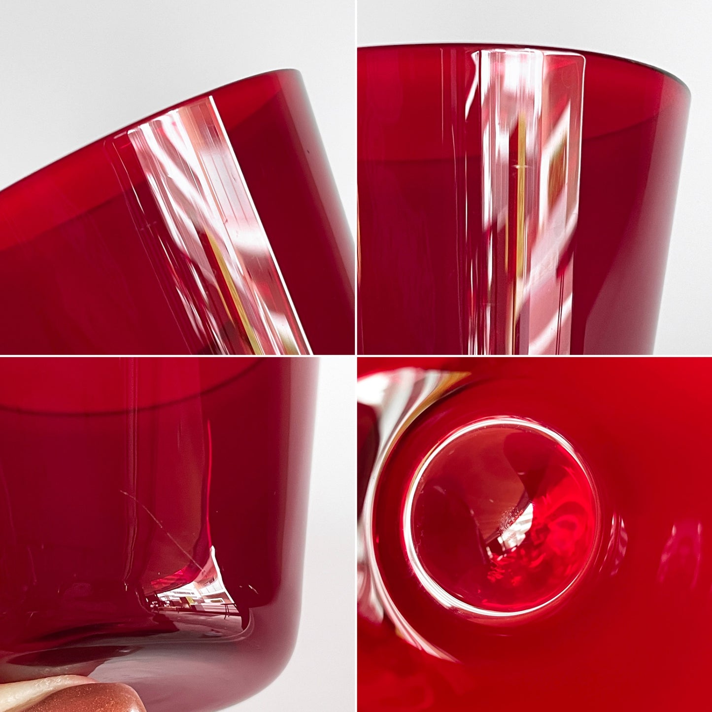 ヌータヤルヴィ Nuutajarvi #2744 タンブラー グラス レッド カイ・フランク Kaj Franck ガラス Φ7cm × H6.5cm 北欧食器 ビンテージ ■